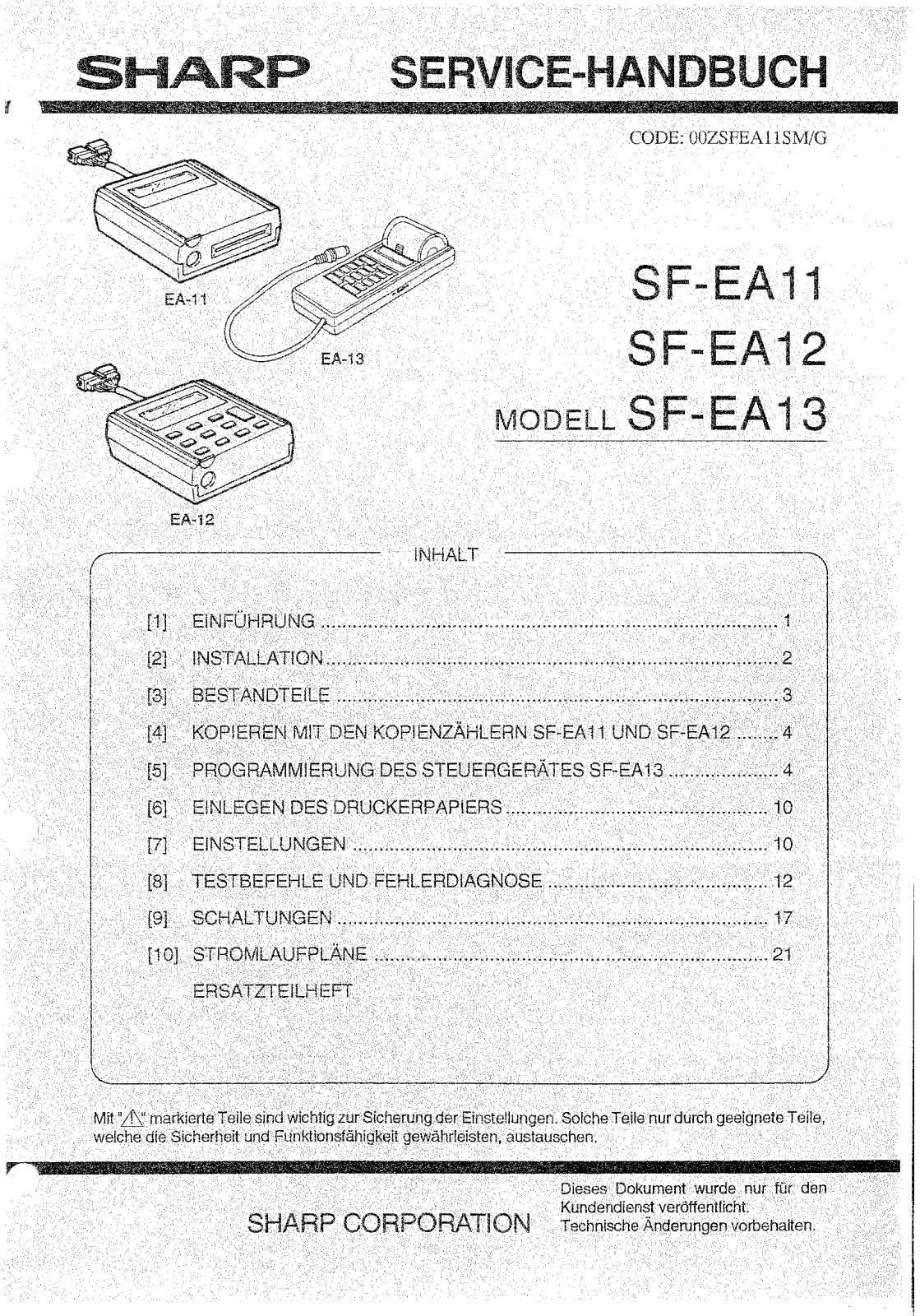 SHARP sfea11, sfea12, sfea13smd Service Manual
