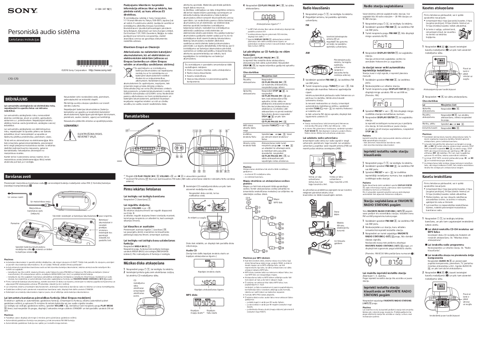 Sony CFD-S70 User Manual