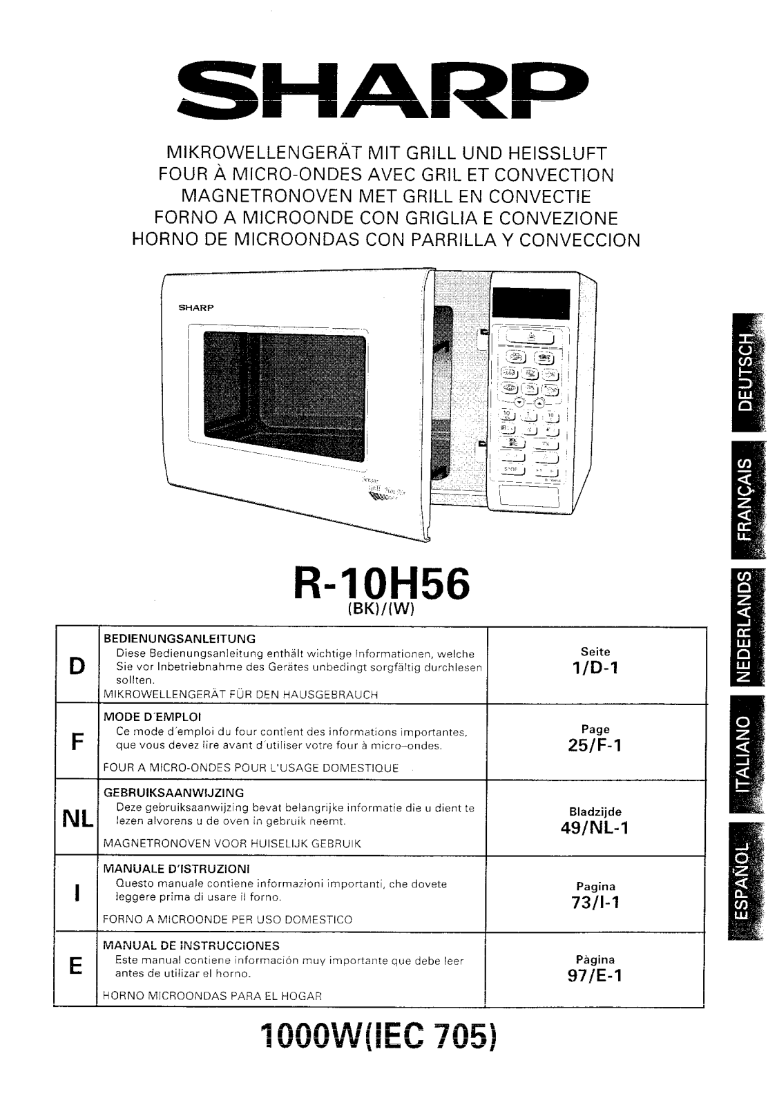 SHARP R-10H56 User Manual