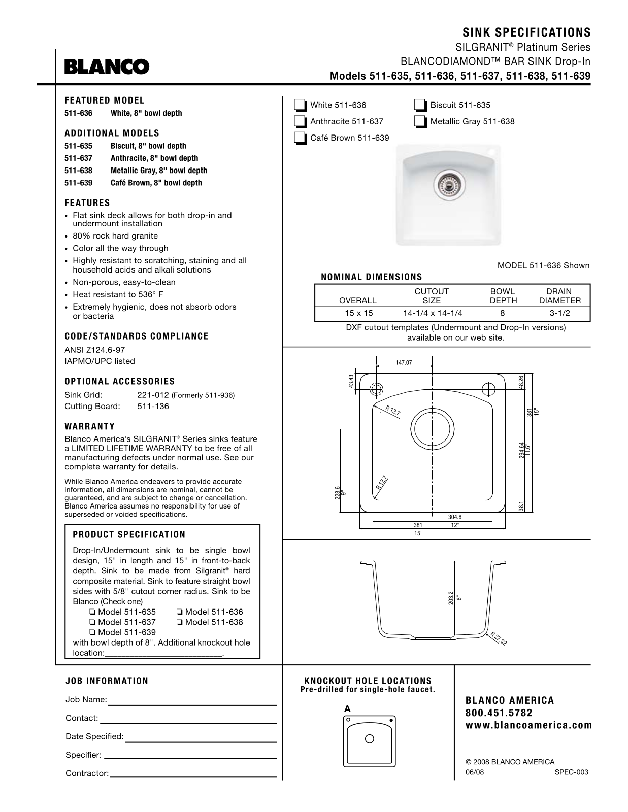 Blanco 511-635, 511-639 User Manual