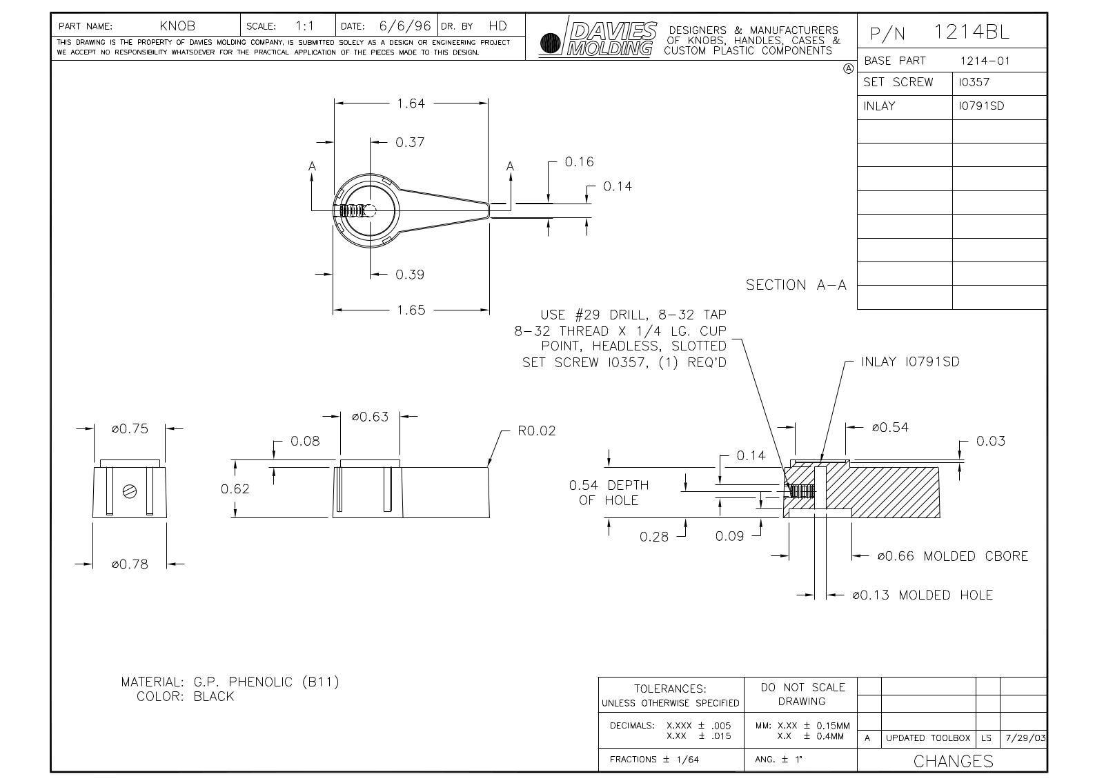 Davies Molding 1214BL Reference Drawing