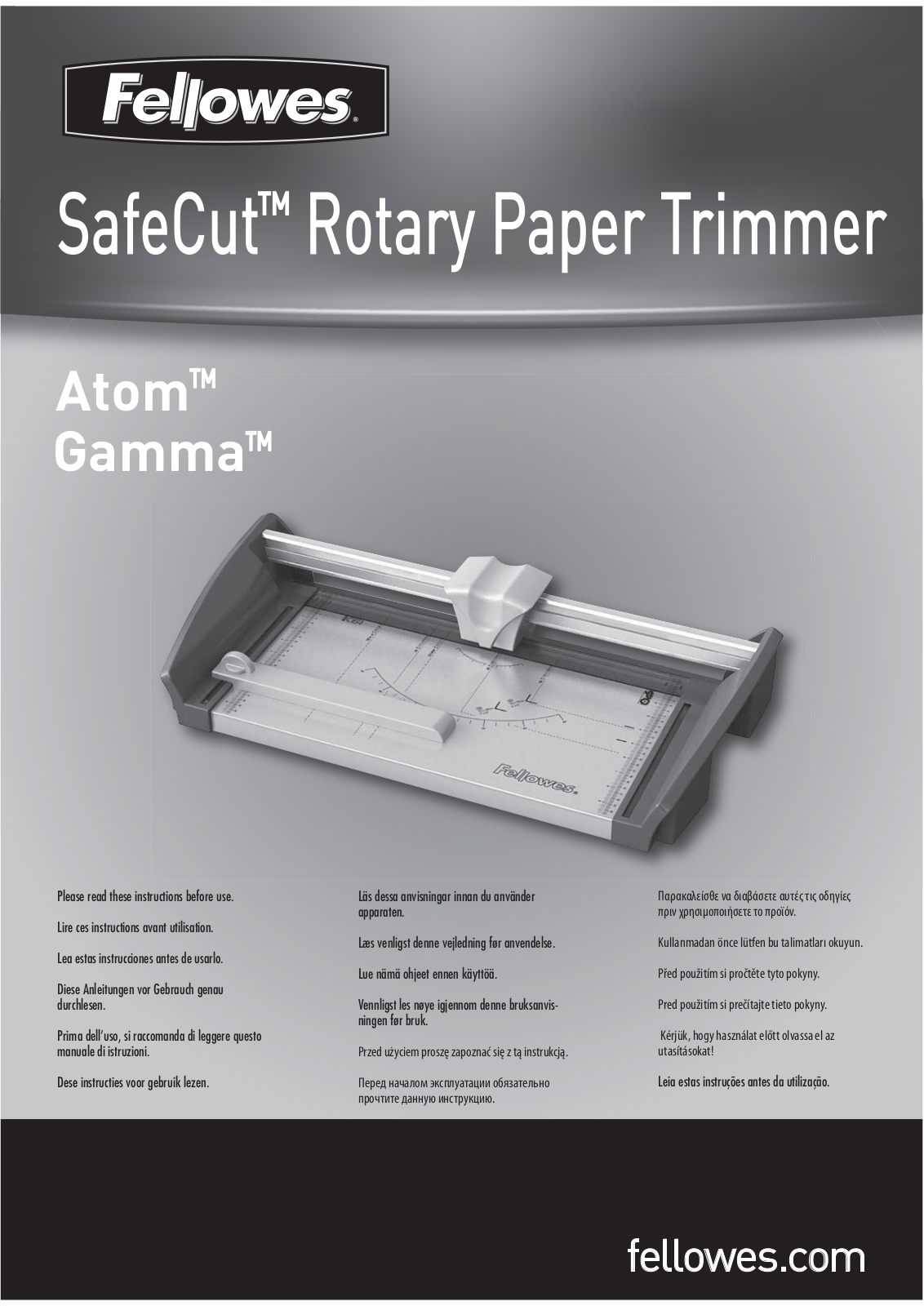 Fellowes Gamma, Atom A4, Atom A3, Atom Series, Gamma A3 / 180 Series Manual - ManualMachine.com