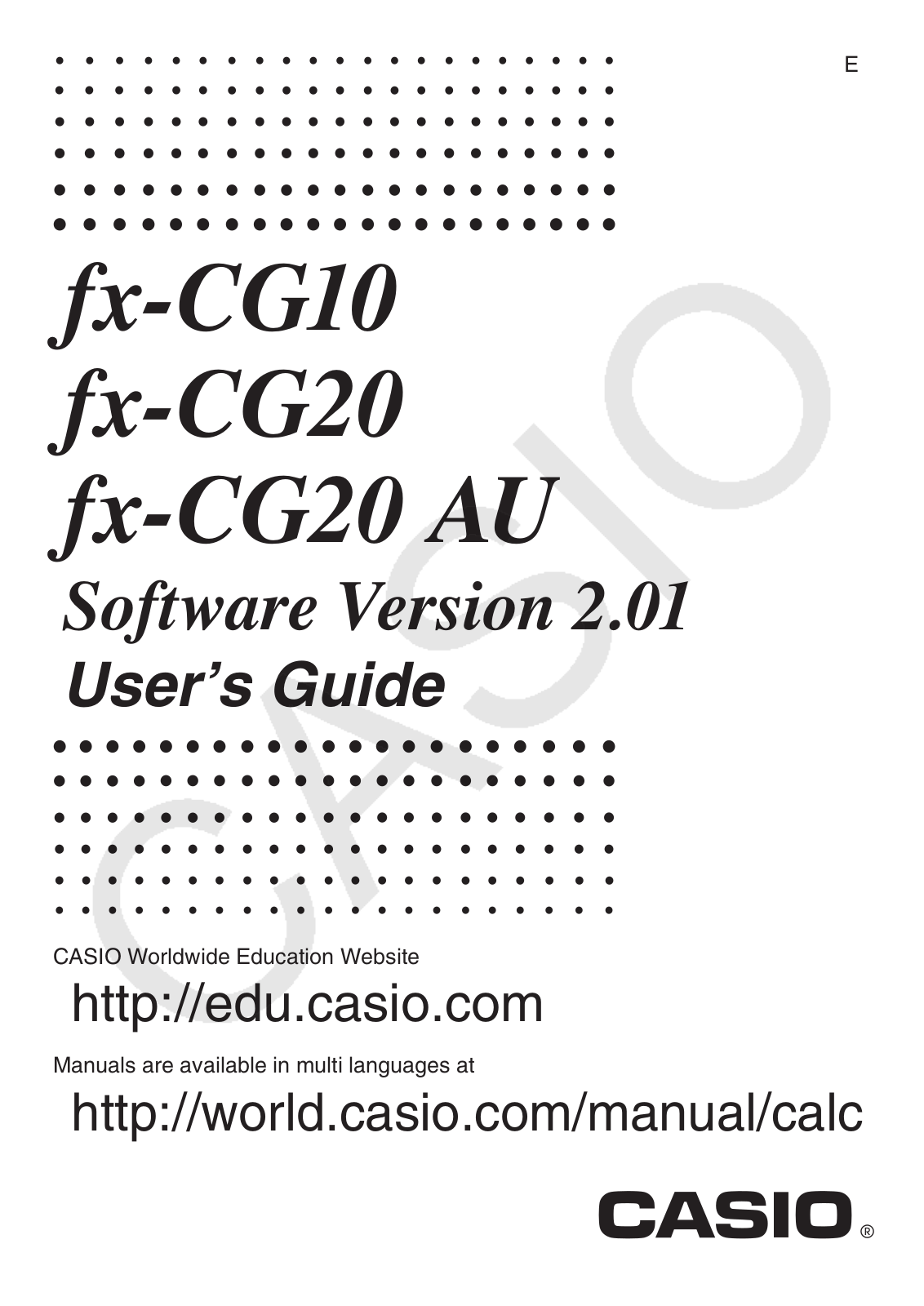 Casio FX-CG20 AU, FX-CG10, FX-CG20 User Manual