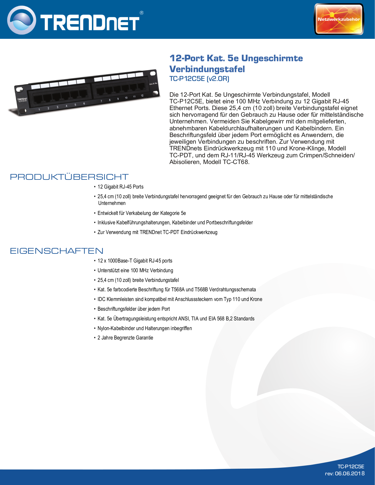 Trendnet TC-P12C5E Datasheet