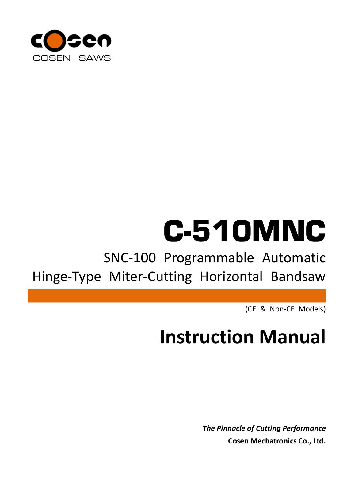 Cosen C-510MNC User guide - ManualMachine.com