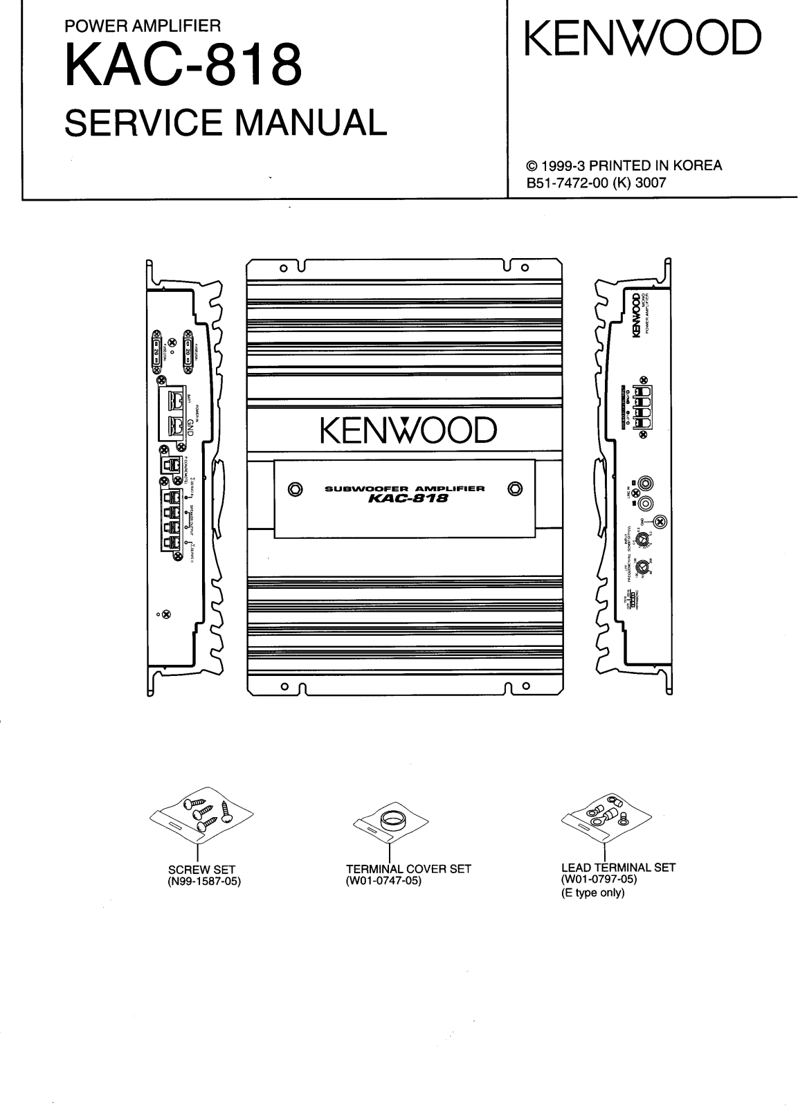 KENWOOD KAC 818 Service Manual