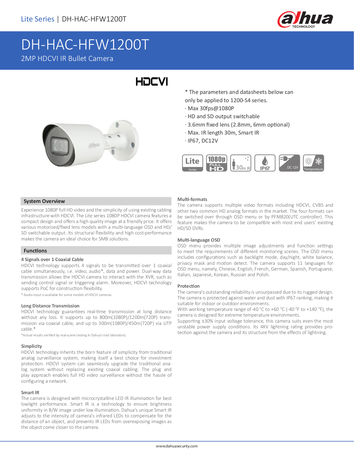 Dahua HAC-HFW1200T User Manual