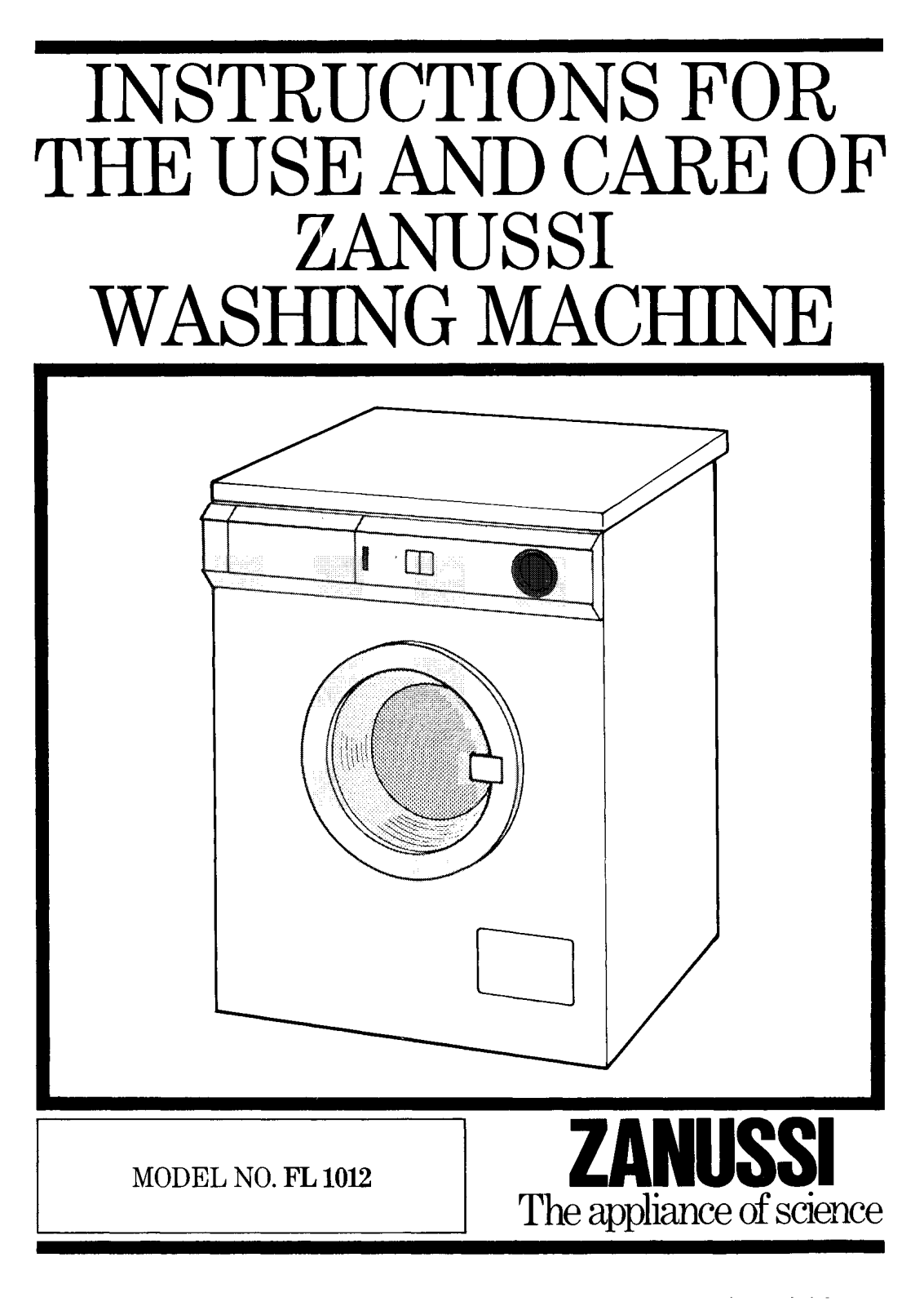 Zanussi FL1012 User Manual