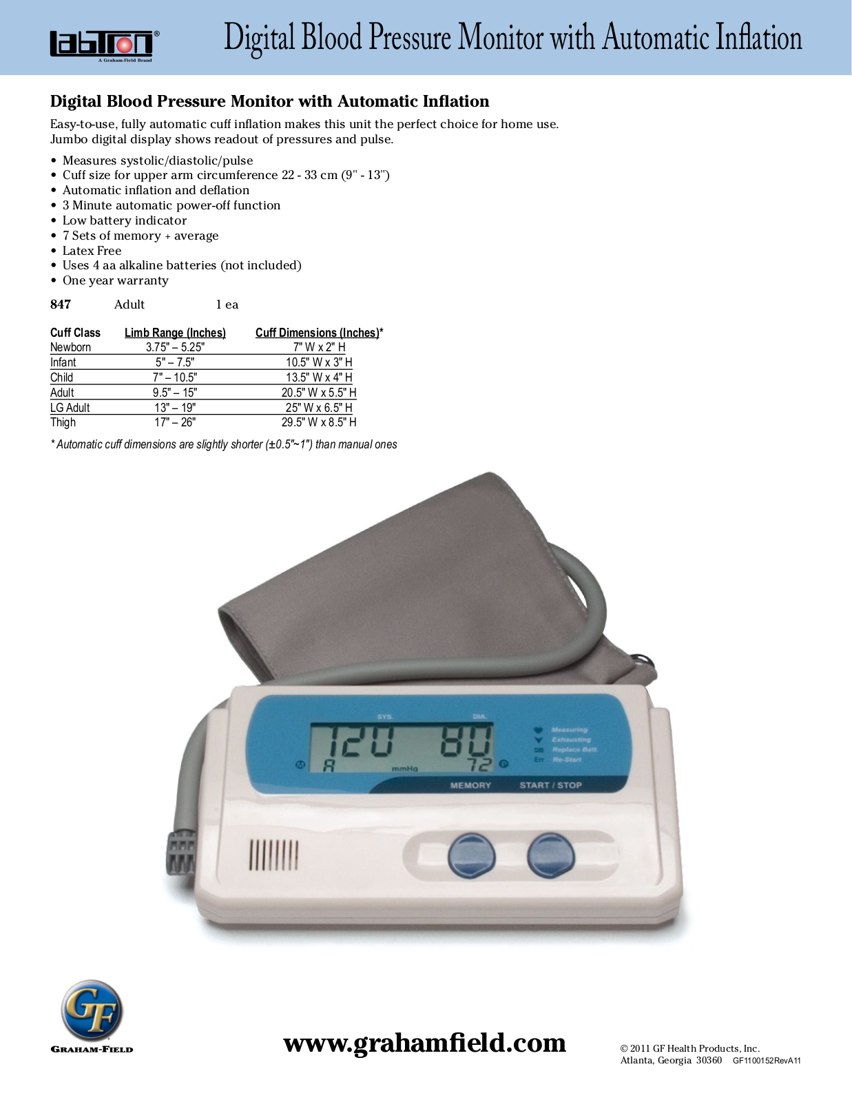 Graham Field GF1100152 User Manual