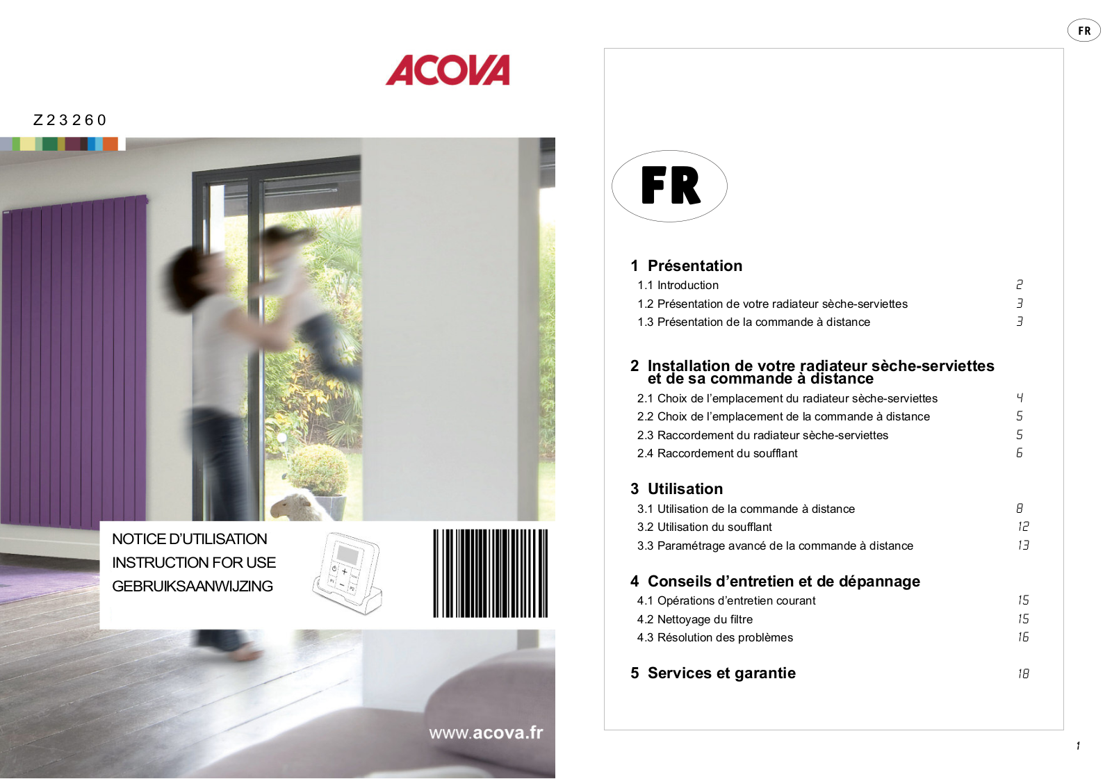 ACOVA SX137-050S User Manual