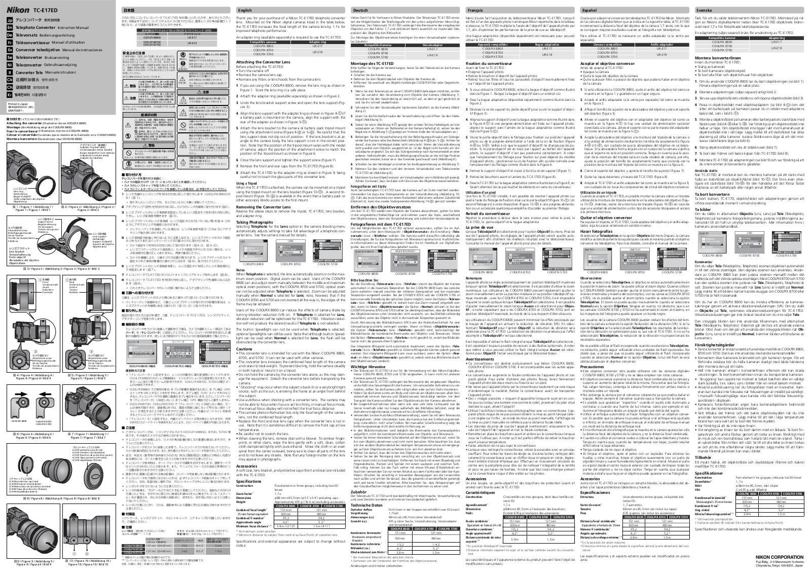 Nikon TC-E17ED Owner's Manual