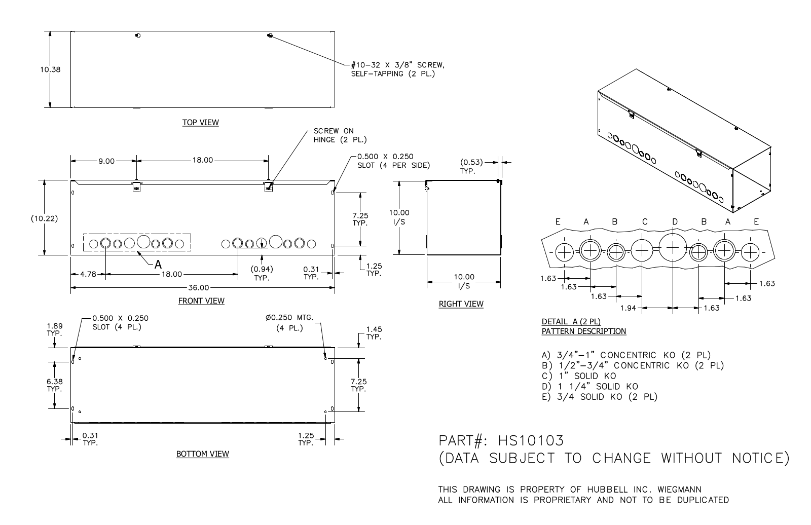 Hubbell HPMS10103 Reference Drawing