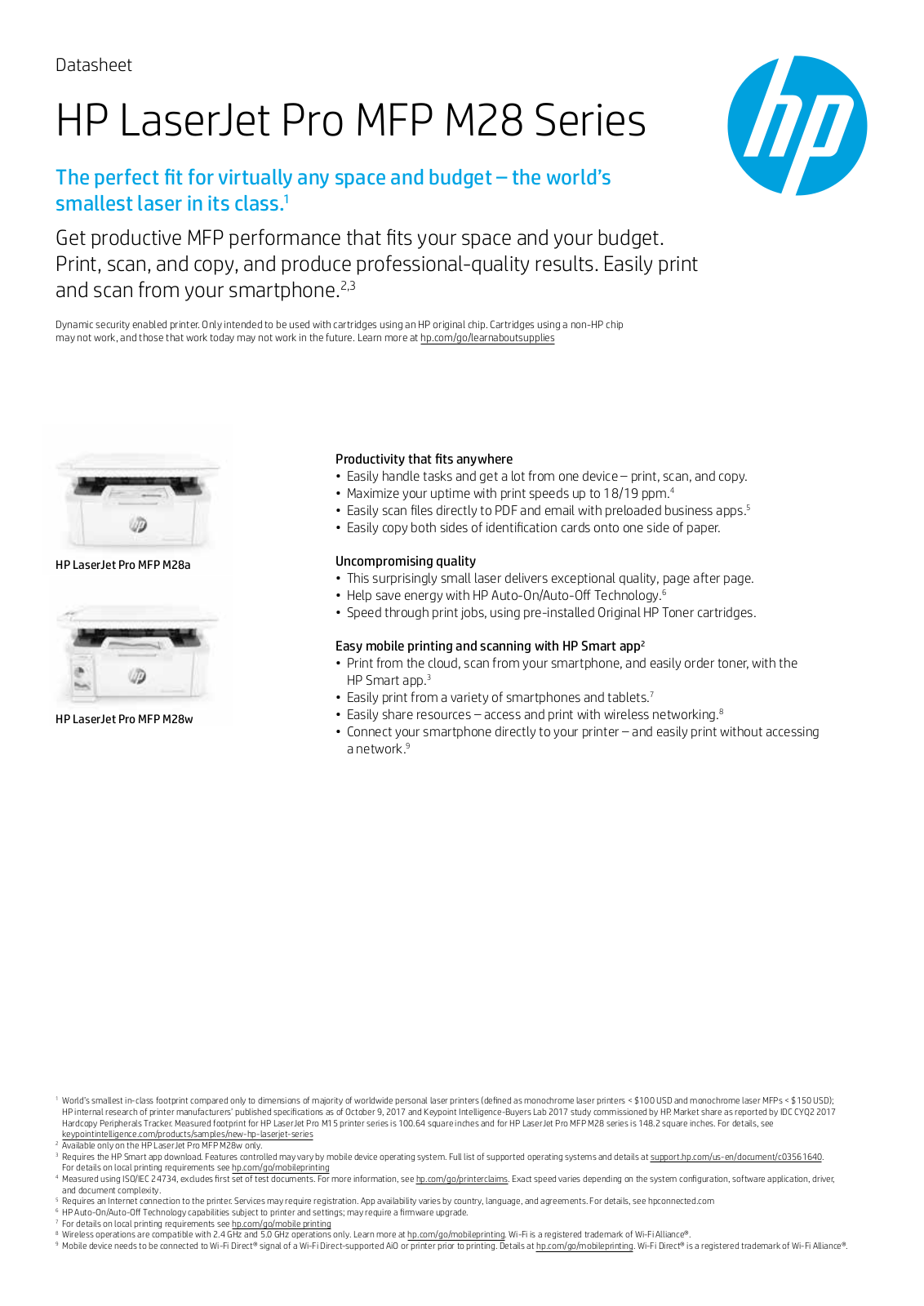 HP LaserJet Pro MFP M28w Printer Specifications