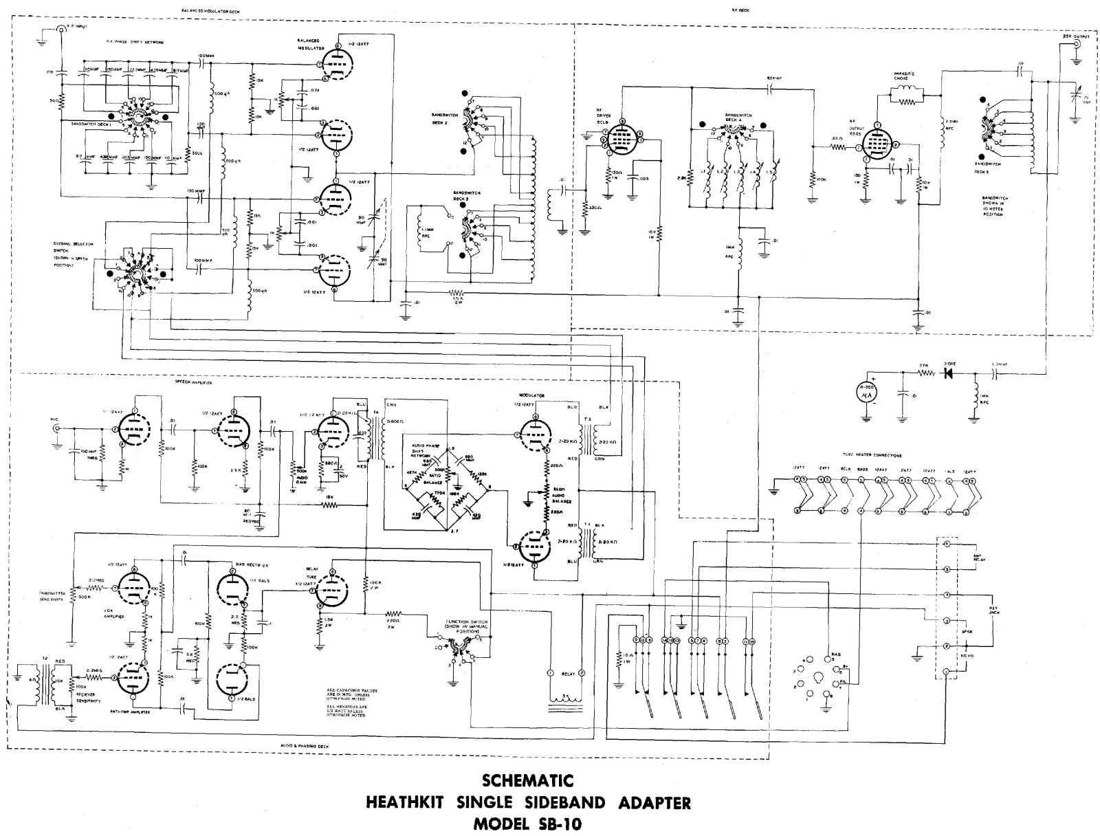 Heath Company SB-10 Schematic