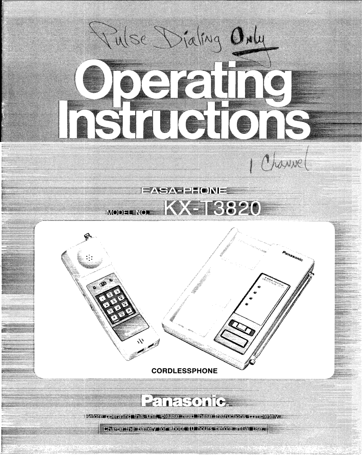 Panasonic kx-t3820 Operation Manual