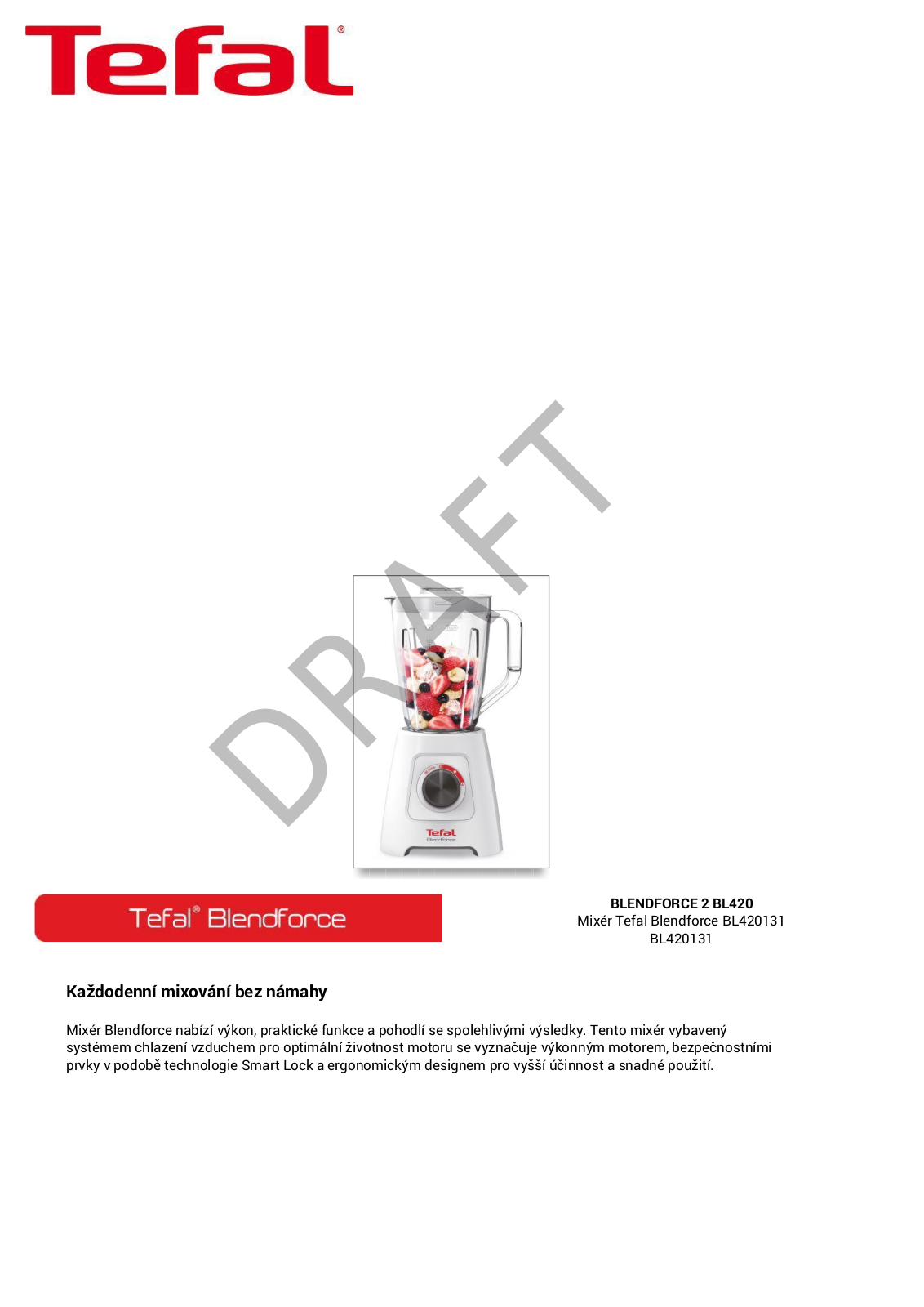 Tefal BLENDFORCE 2 BL420131 User Manual