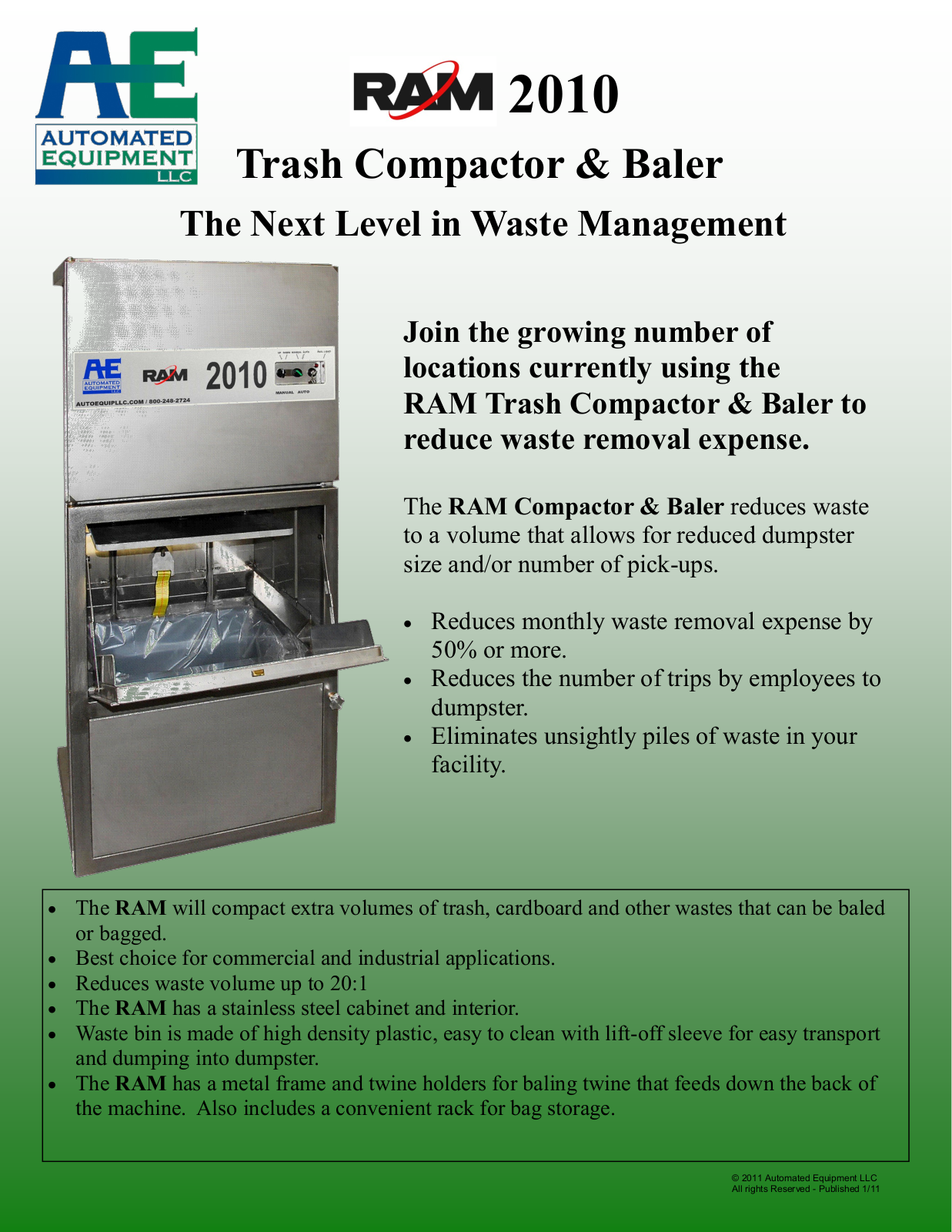 Automated Equipment RAM2010 User Manual