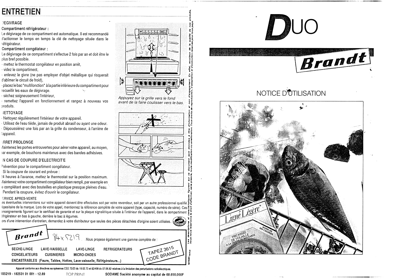 BRANDT DUO1917, DUO2412B, DUO1912B User Manual