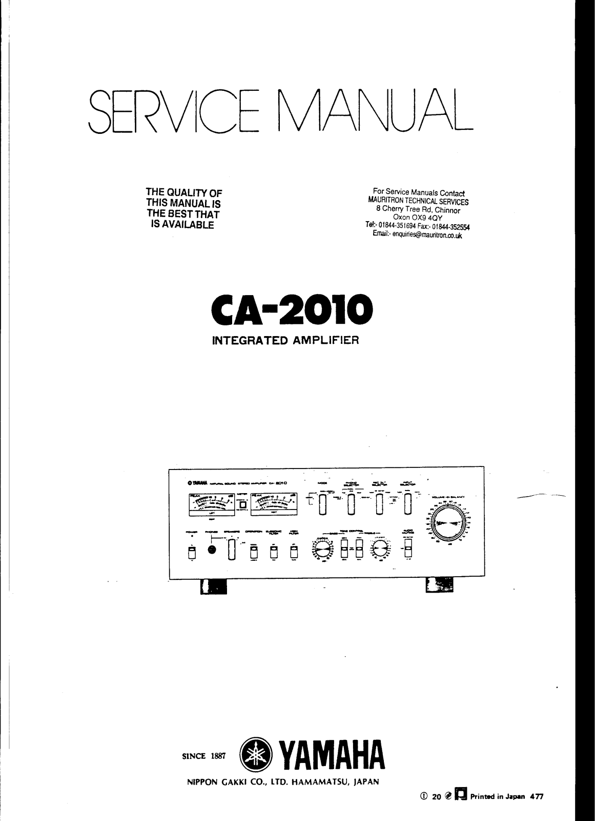 Yamaha CA-2010 Service manual