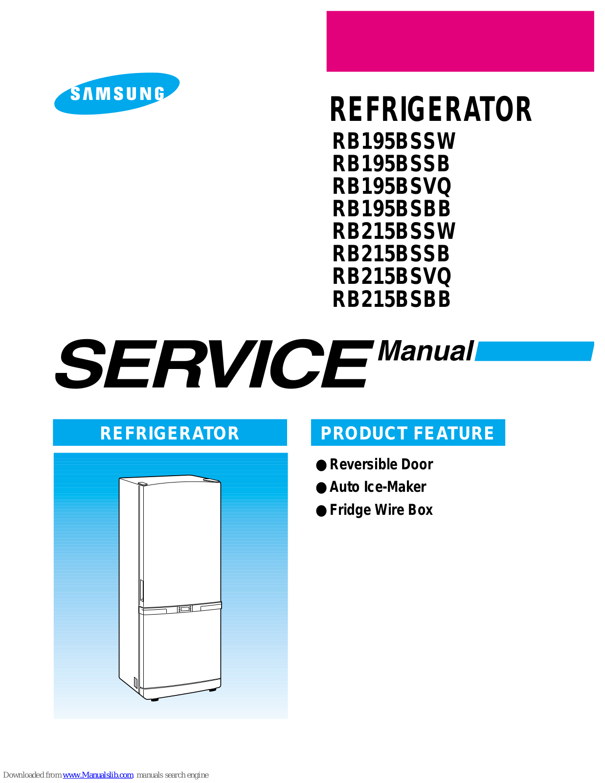 Samsung RB195BSSW, RB195BSSB, RB195BSVQ, RB195BSBB, RB215BSSW Service Manual