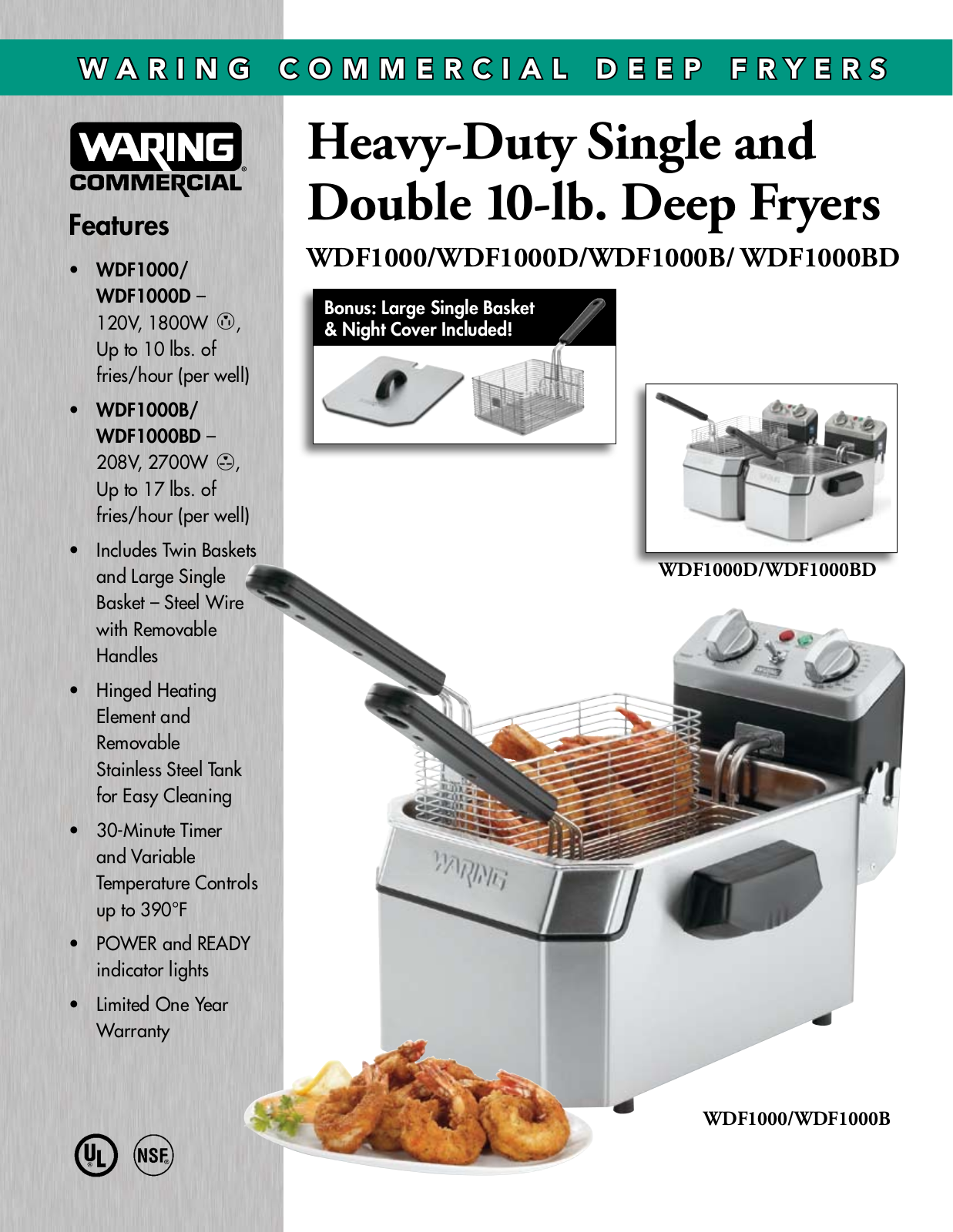 Waring WDF1000 Specifications