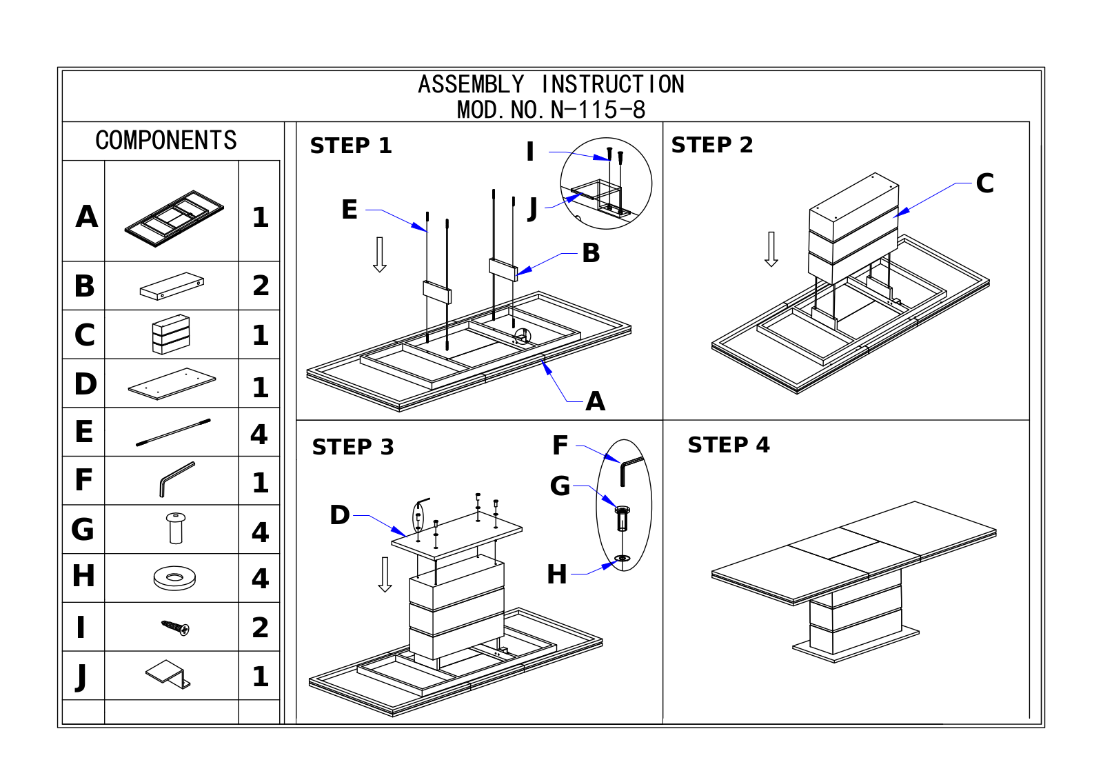 Stool Group N-115-8 ASSEMBLY INSTRUCTIONS