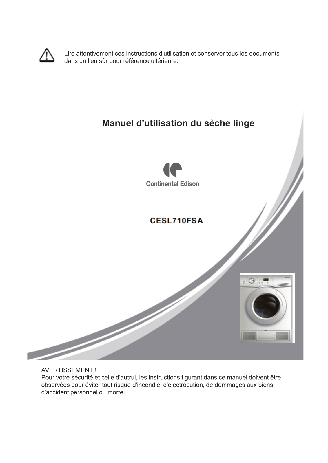 CONTINENTAL EDISON CESL710FSA User Manual