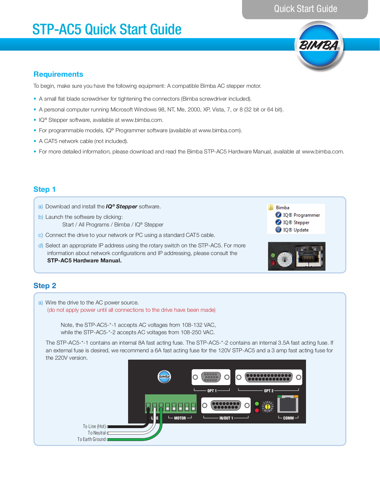 Bimba STP-AC5 User Manual