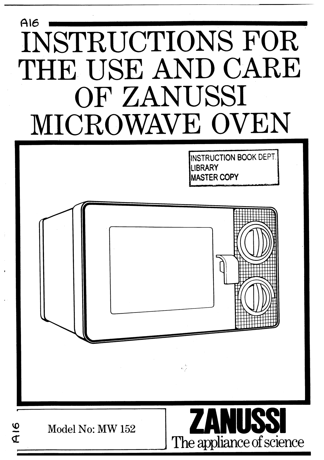 Zanussi MW 152 User Manual