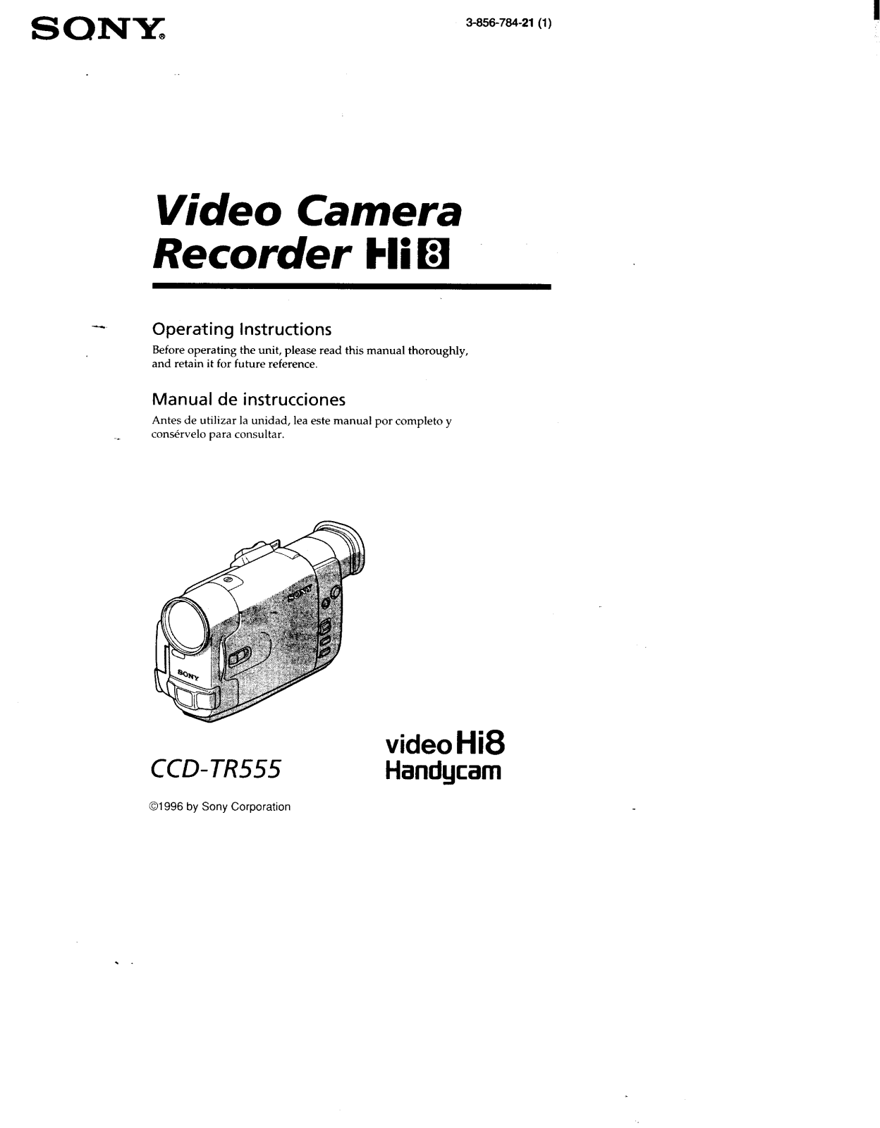 Sony CCD-TR555 Operating Instruction