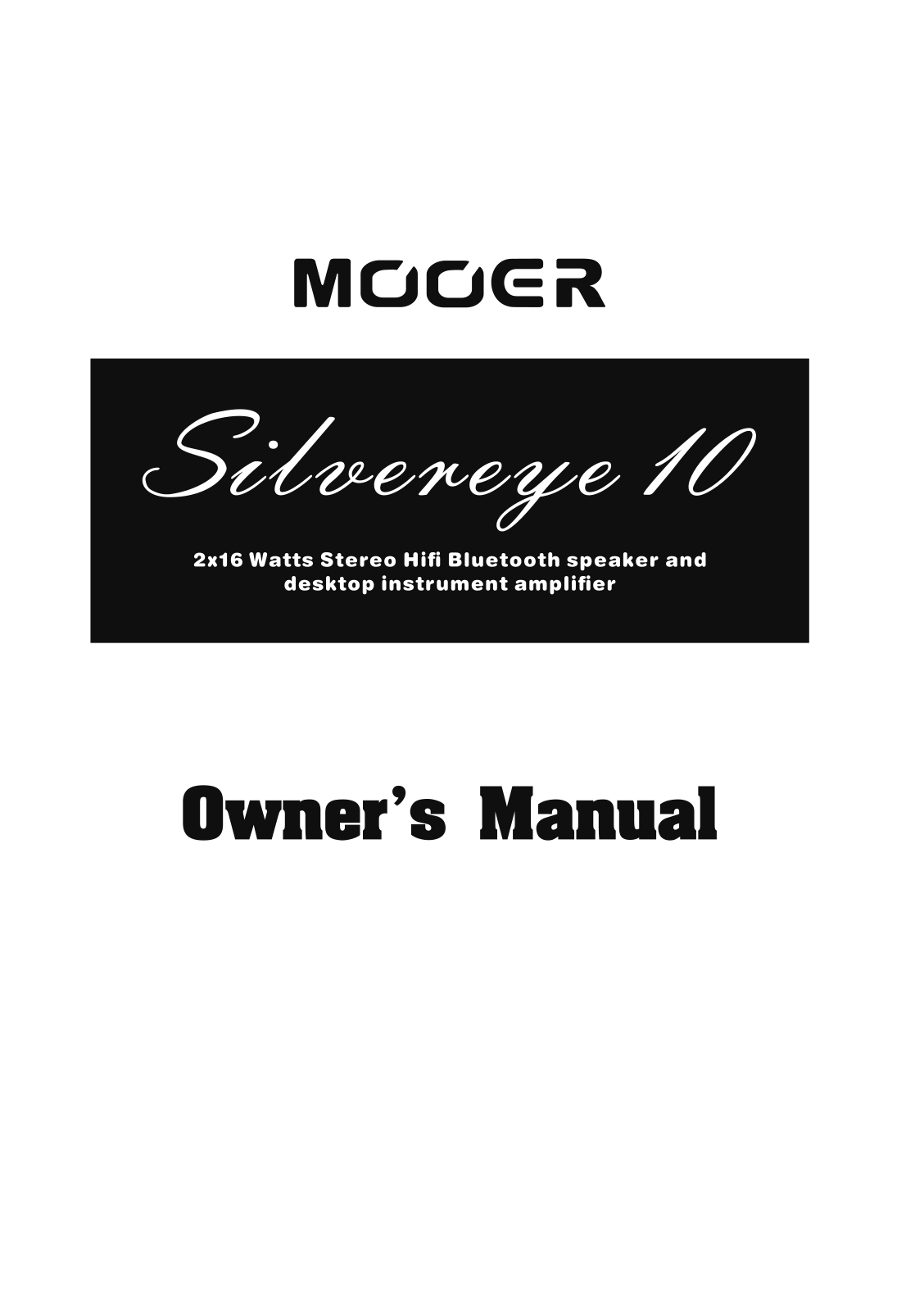 Mooer SilverEye 10 User manual