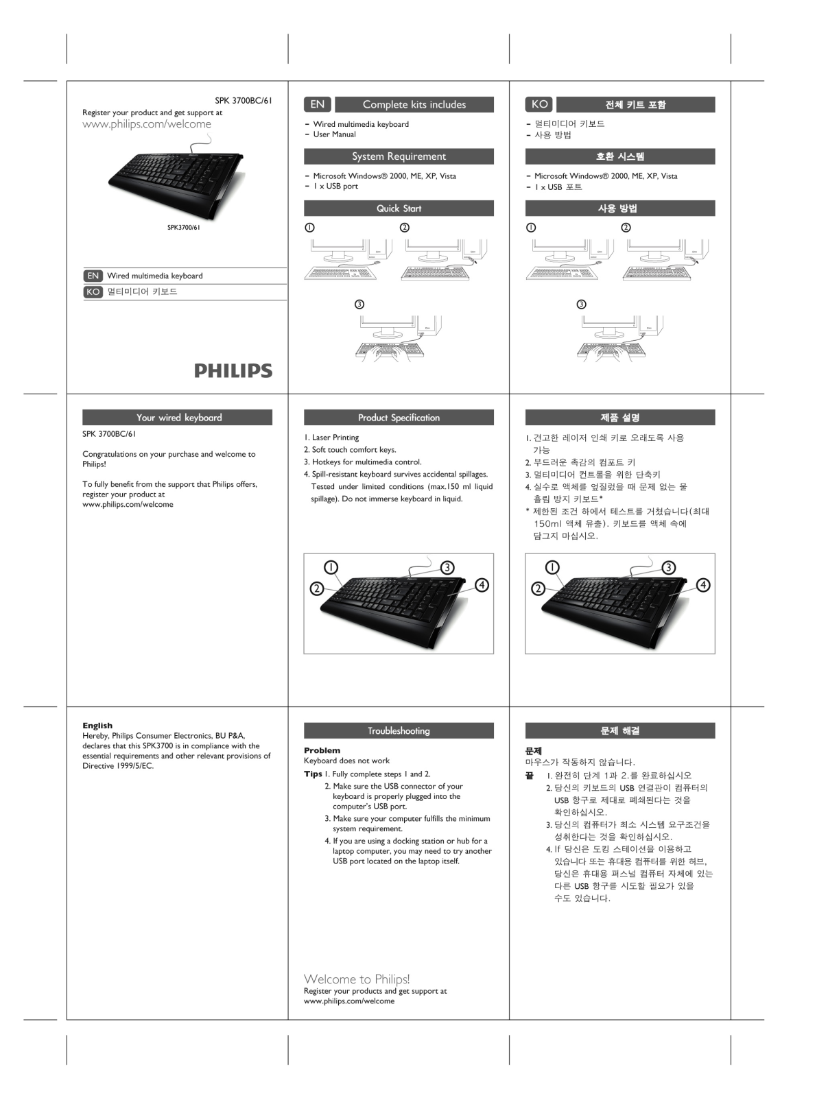 Philips SPK3700BC-61 User Manual