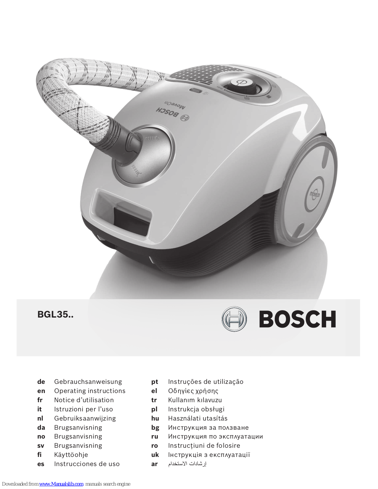 Bosch BGL3ALLGB Instruction manual