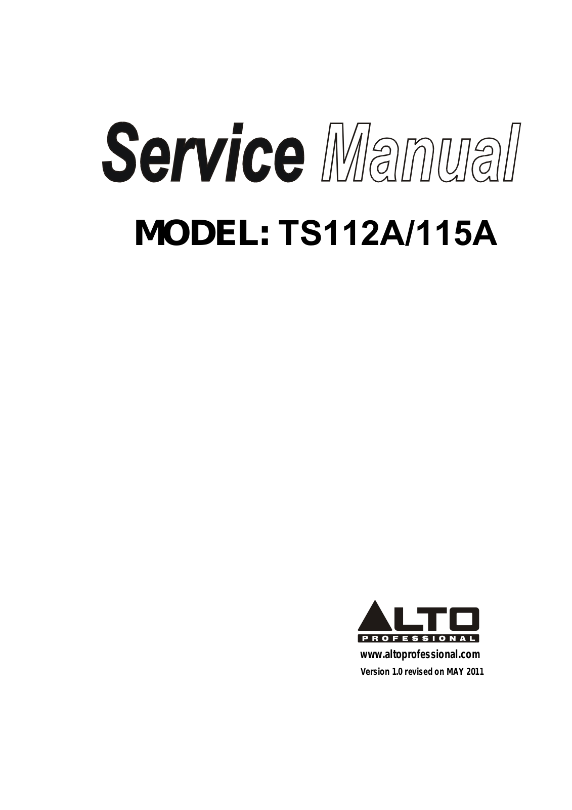 Alto Alto TS115A-mkii Service Manual