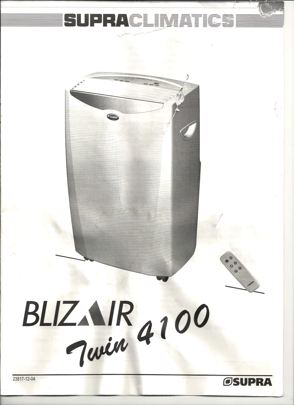 SUPRA Blizair Twin 4100 User Manual