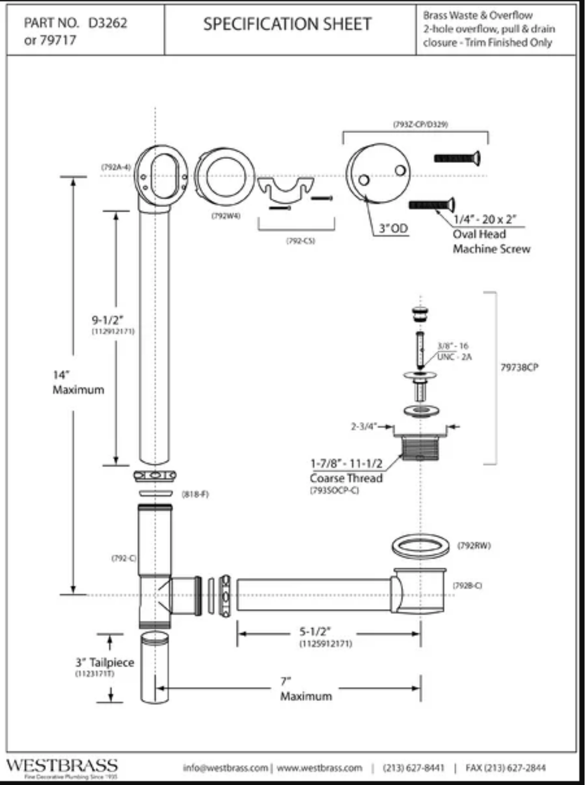 Westbrass WTB10084 Specifications - ManualMachine.com