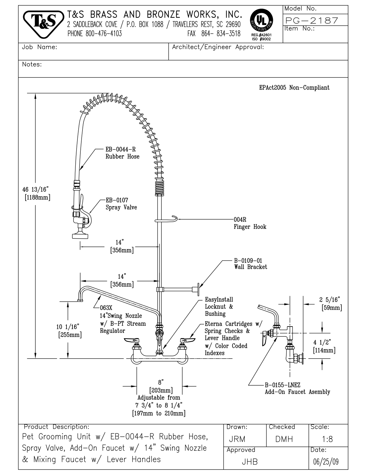 T & S Brass & Bronze Works PG-2187 General Manual