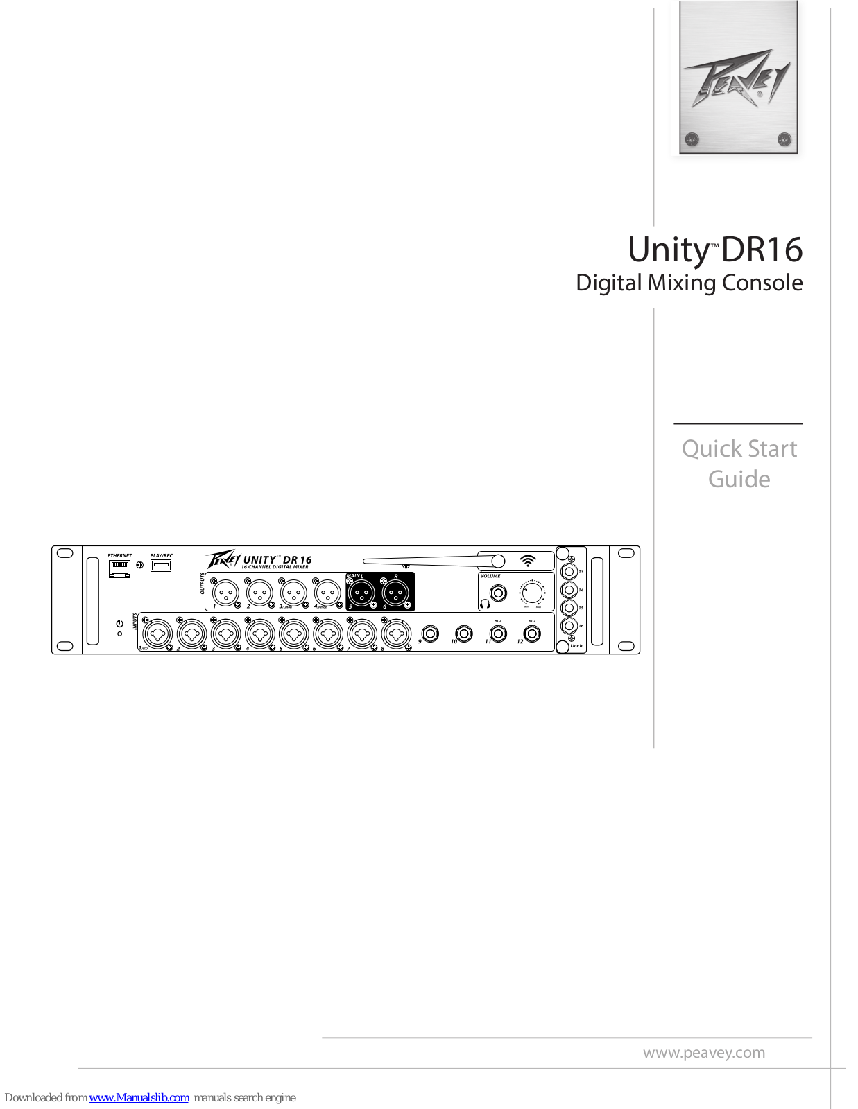 Peavey Unity DR16 Quick Start Manuals