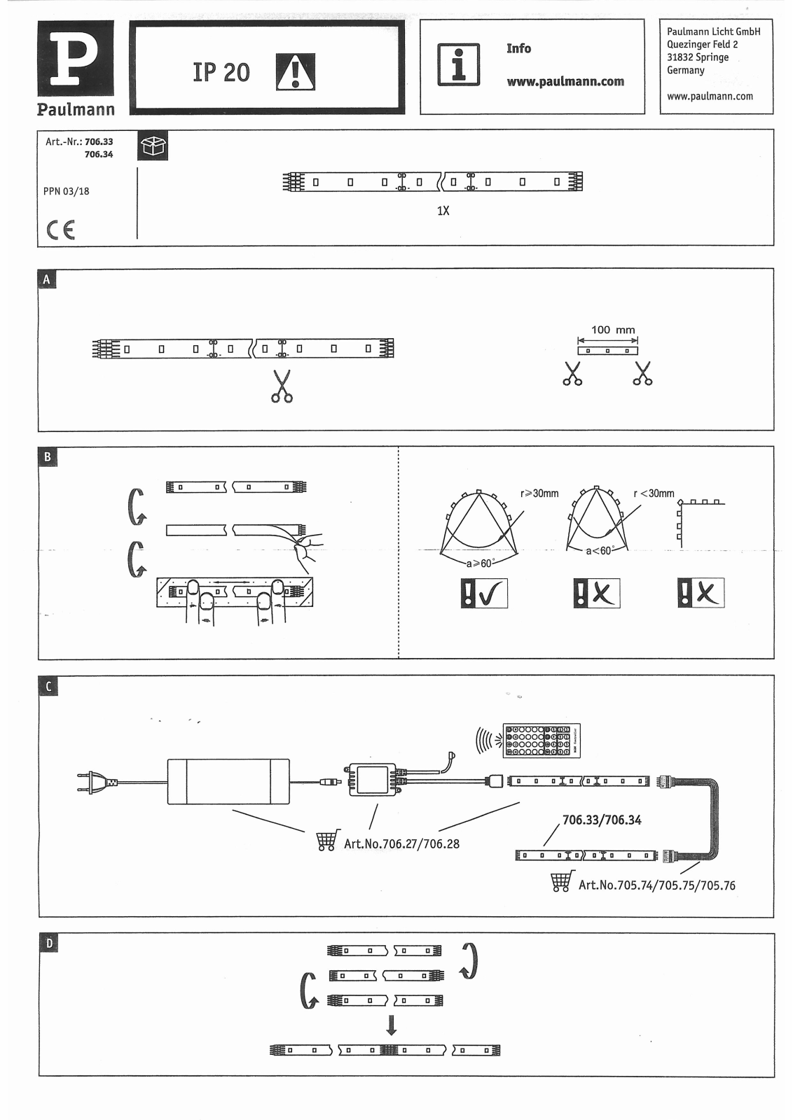 Paulmann 70634 Installation manual - ManualMachine.com