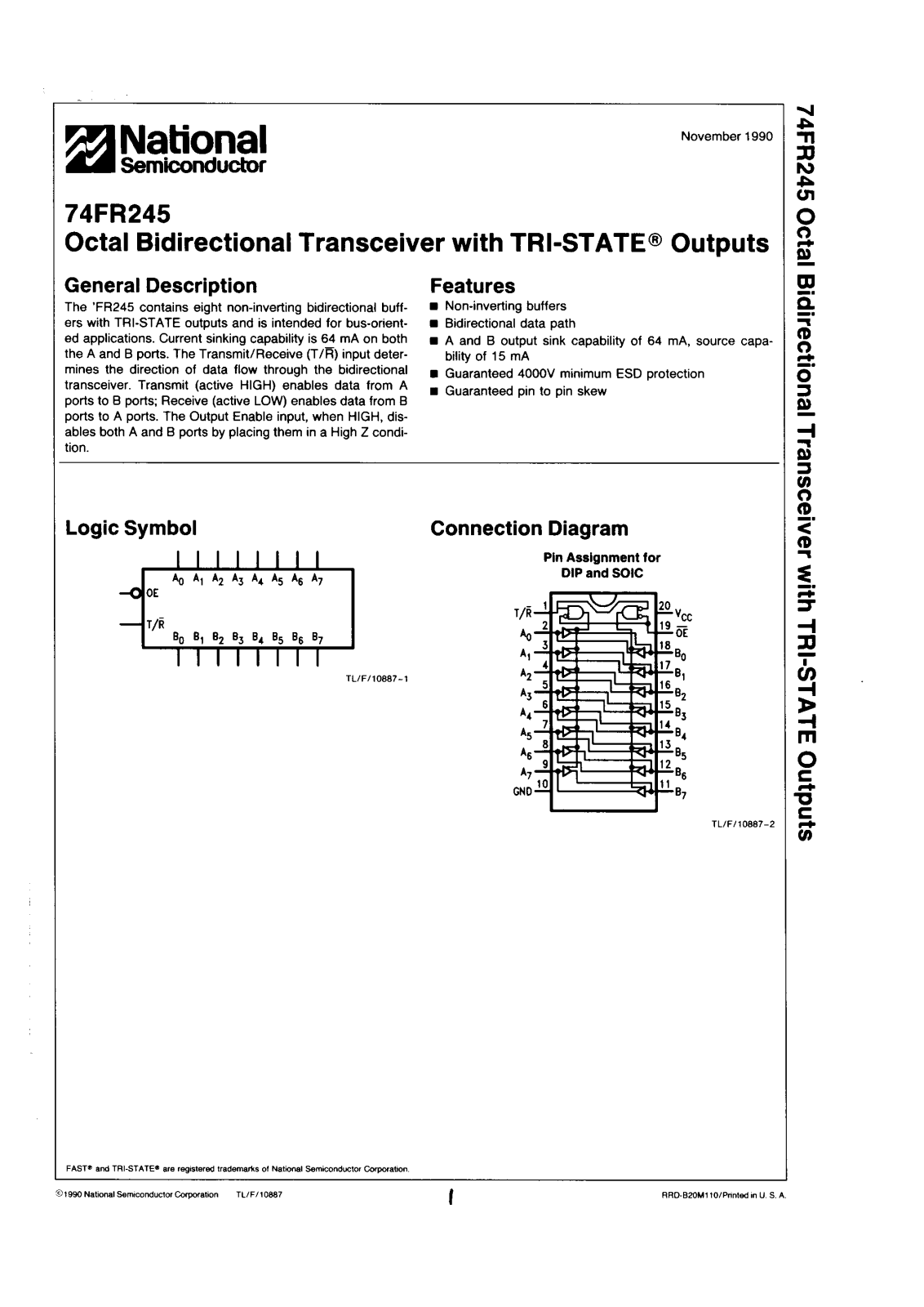 NSC 74FR245SCQR Datasheet