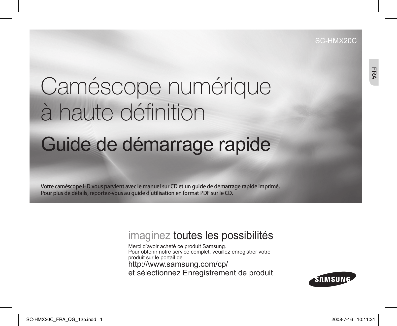 Samsung HMX-20C, SC-HMX20C QUICK GUIDE