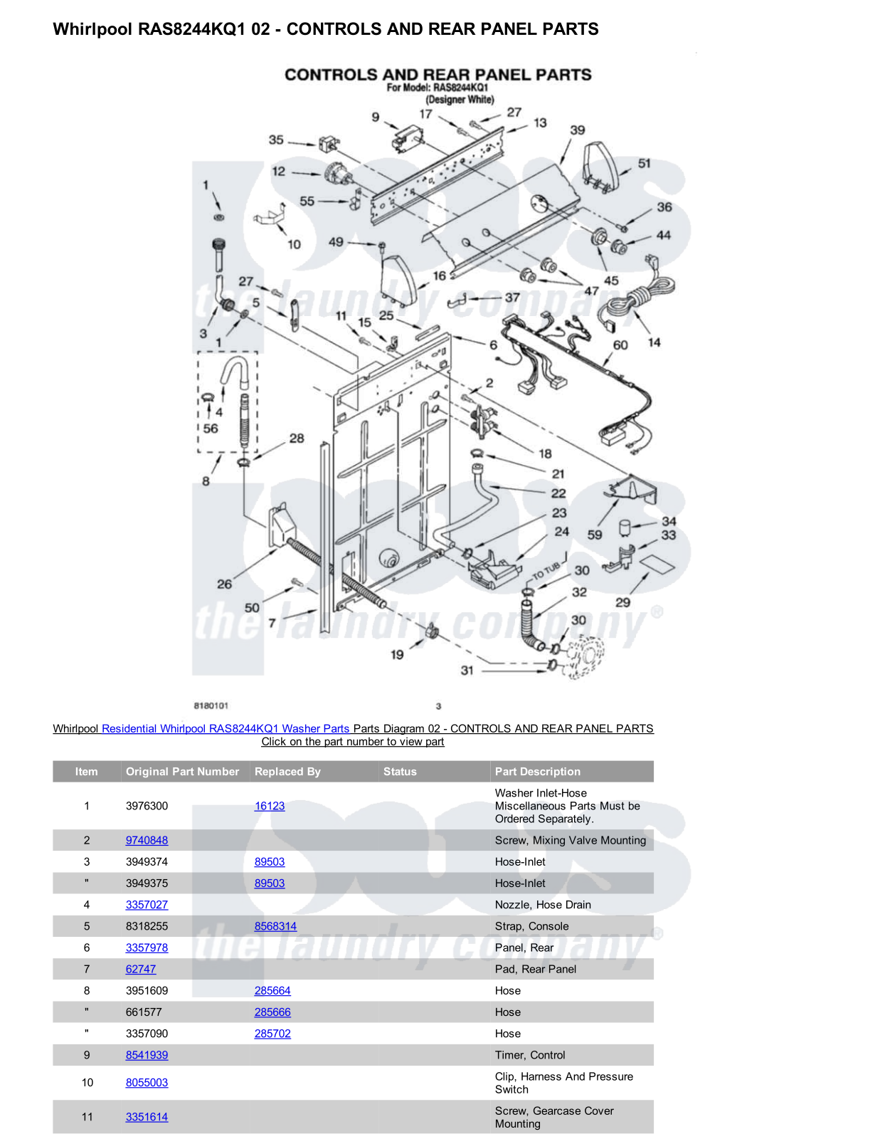 Whirlpool RAS8244KQ1 Parts Diagram