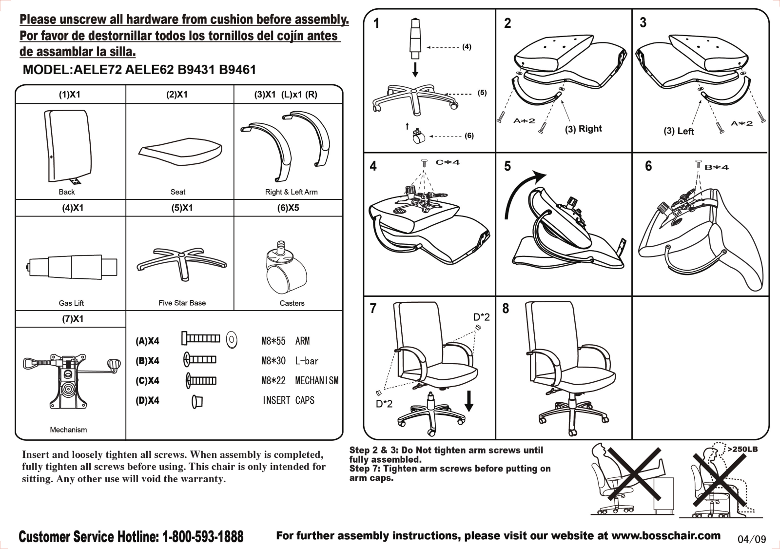 Boss B9431WT Assembly Guide