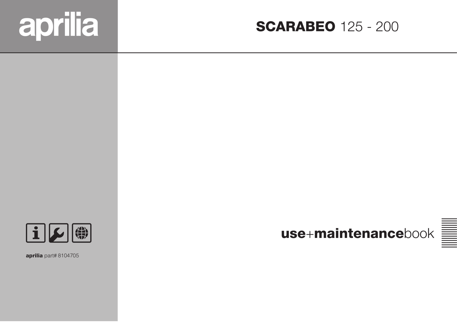 Aprilia SCARABEO 125 User Manual 2003