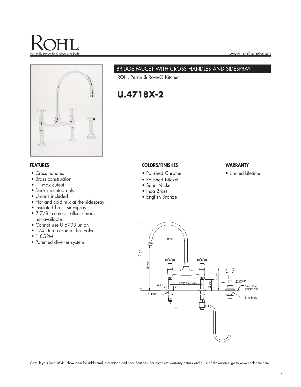 Perrin & Rowe PRWE1010 Specifications - ManualMachine.com