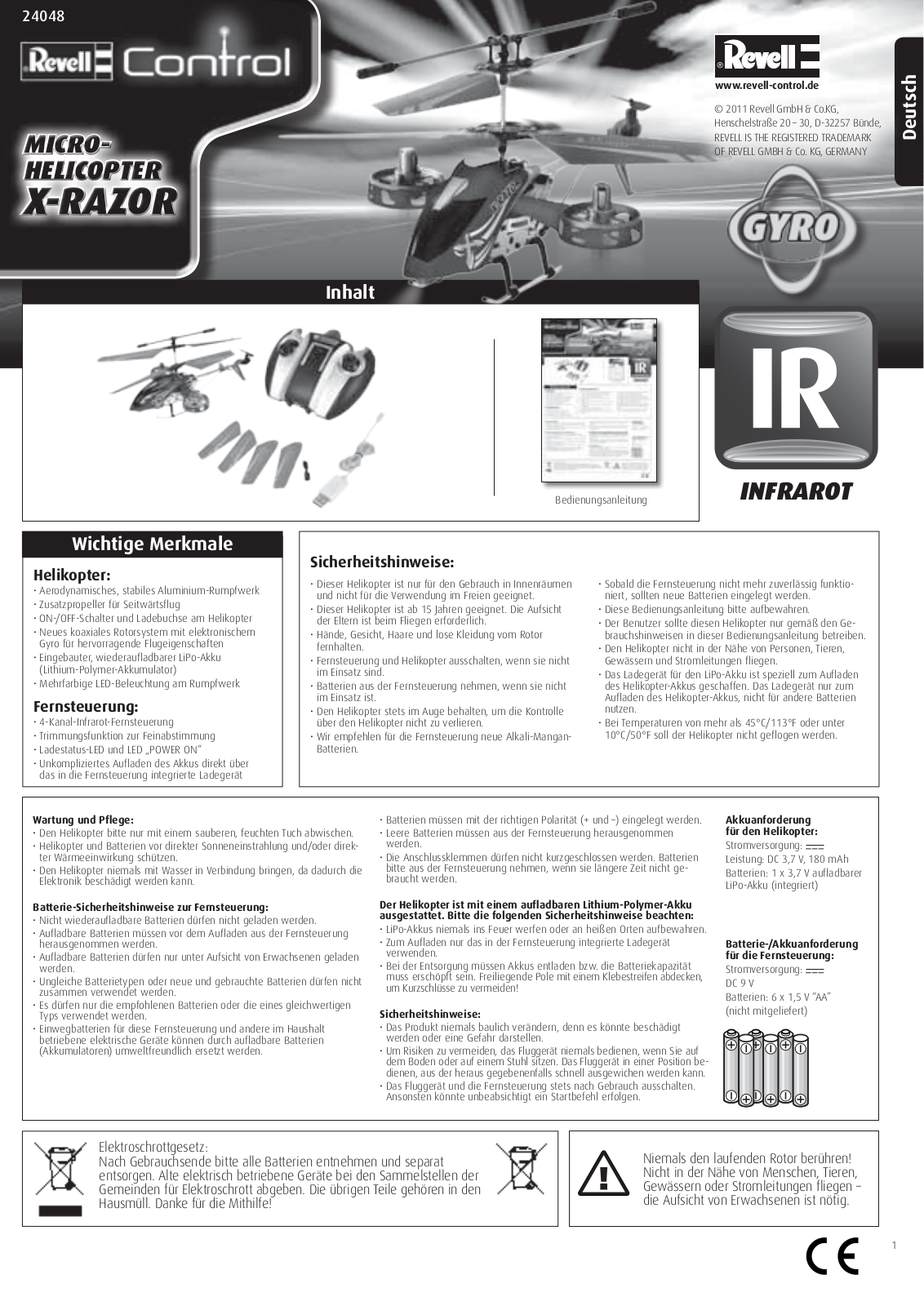 Revell GSY-RTF operation manual