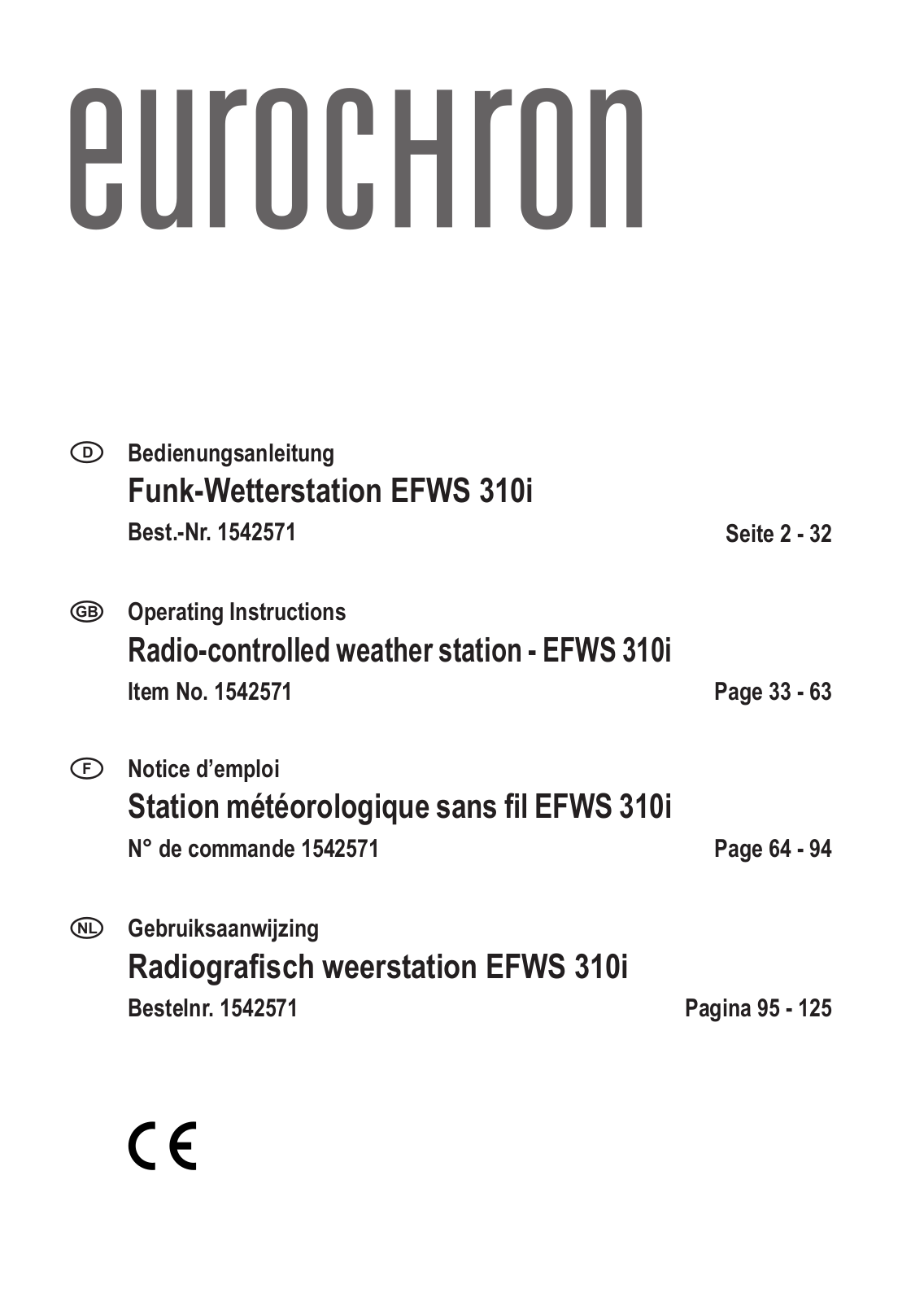 Eurochron EFWS 310i User guide