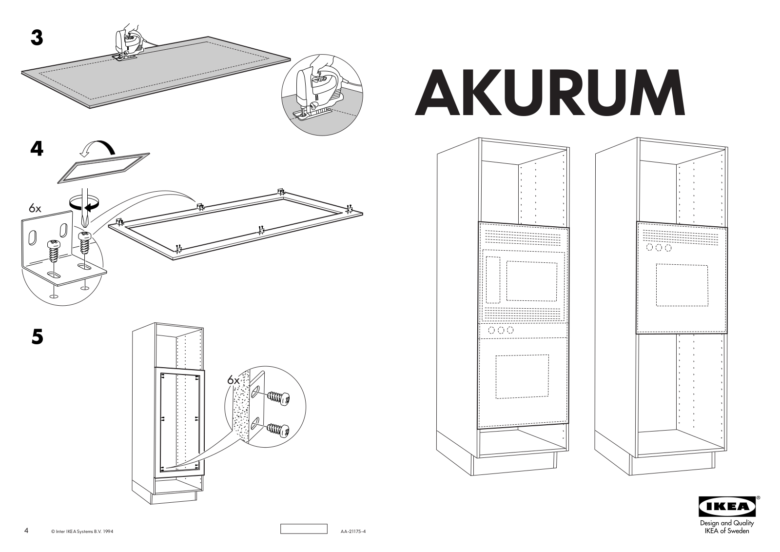 IKEA LINJÃR OVEN PANEL 30X58, FAGERLAND OVEN PANEL, ÃDEL OVEN PANEL, ASKOME OVEN PANEL, APPLÃD OVEN PANEL Assembly Instruction