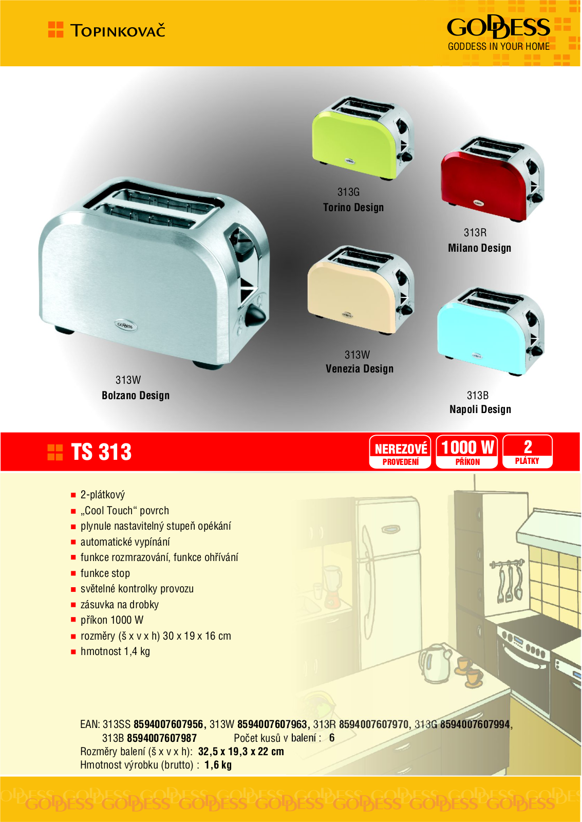 Goddess TS 313W, TS 313SS, TS 313R, TS 313B, TS 313G User Manual