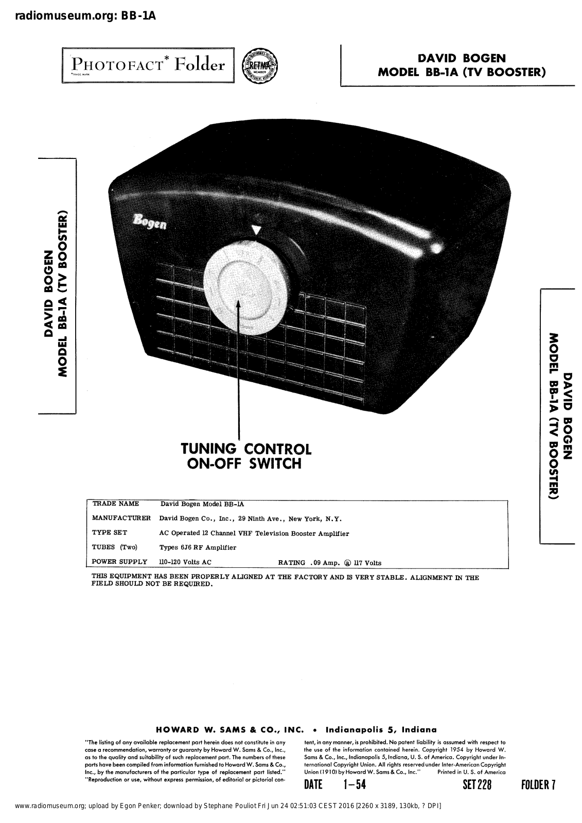 Bogen BB-1A Service Manual